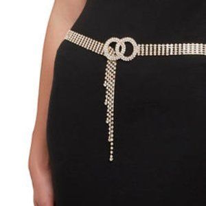 DOUBLE CIRCLE CRYSTAL RHINESTONE BELT